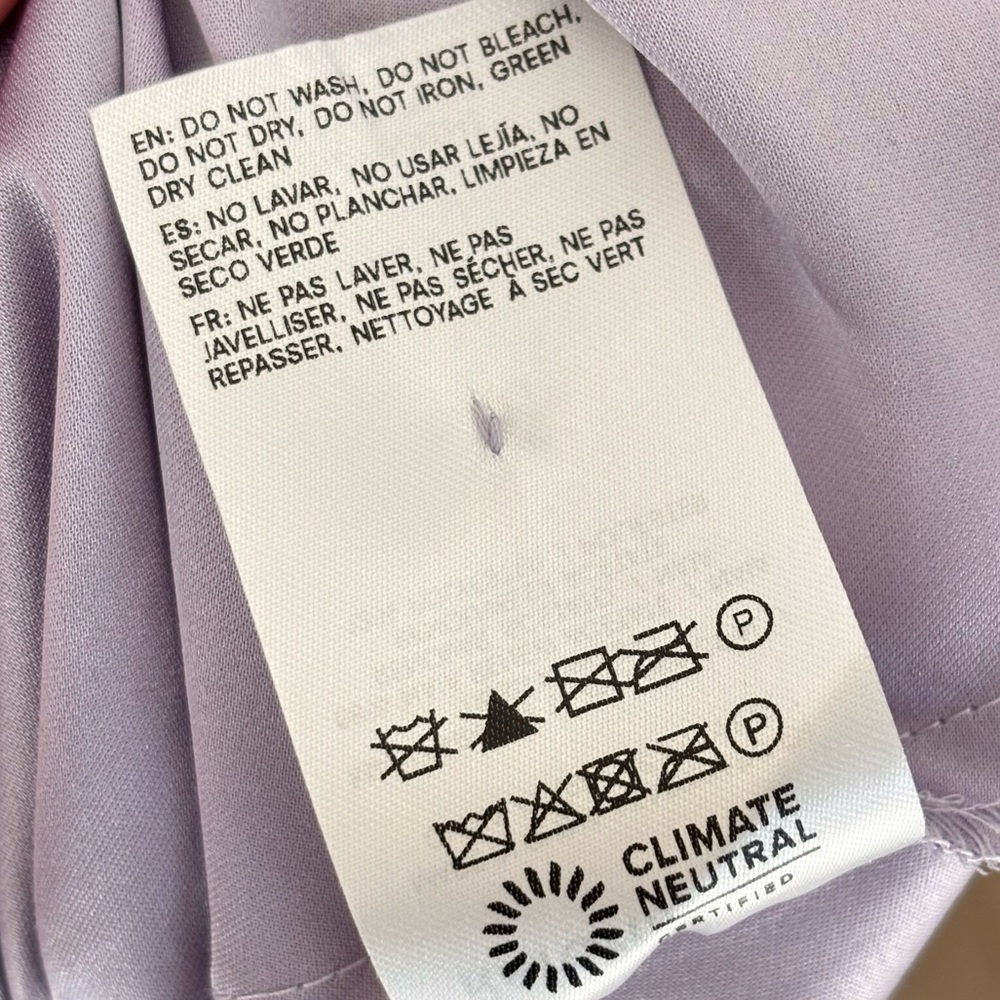 REFORMATION Vida ruffle-sleeve Satin Maxi Dress Lavender Women's Size 6 - Picture 16 of 17